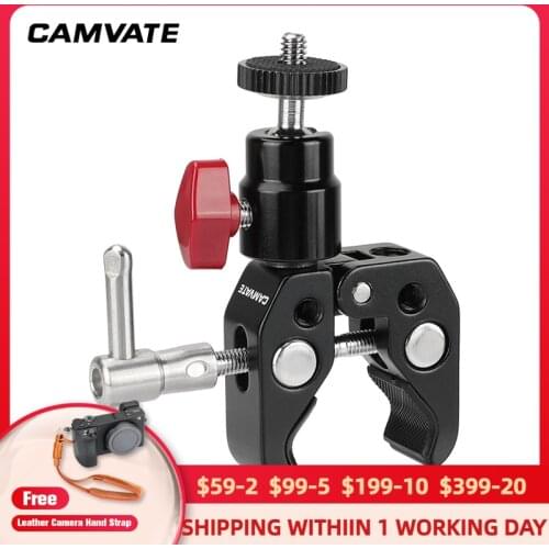 Crab Pliers Clip Super Clamp For DSLR Rig DJI Ronin-M LCD Monitor Studio Light Magic Arm Camera+360 Swivel 1/4 Ball Head C1414