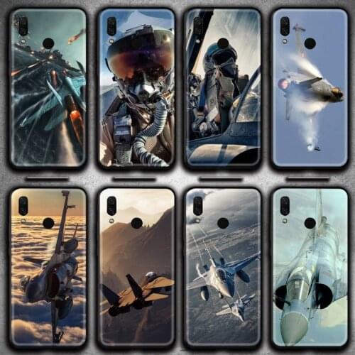 Fighter Pilot F16 Aircraft Phone Case for Huawei Y6P Y8S Y8P Y5II Y5 Y6 2019 P Smart Prime Pro