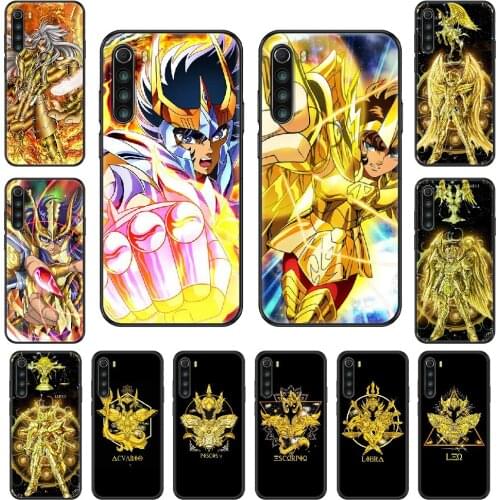 Anime Saint Seiya Phone case For Xiaomi Redmi Note S2 4 5 6 7 8 A S X Plus Pro black soft coque silicone bumper art prime luxury