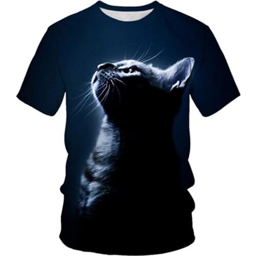 4-20 Years Old Children Lovely T-shirt Boys Girls Cute Animal Cat Pizza 3D Printed T shirt 2019 Summer Kids Cartoon Tshirts Tops