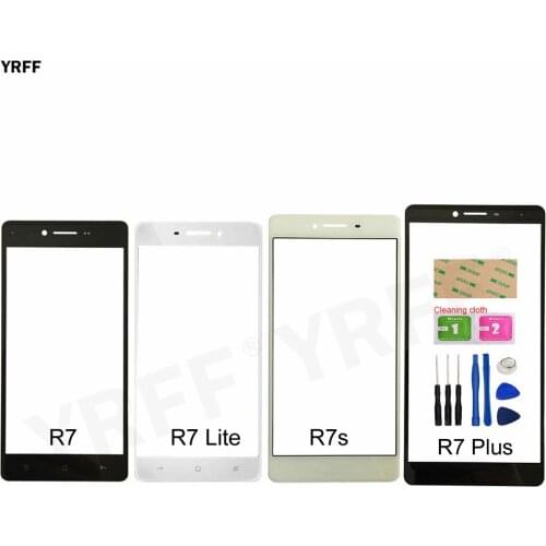 For Oppo R7s R7 Lite Front Glass Panel For Oppo R7 Plus (No Touch Screen) Outer Glass Cover R7f R7kf R7sf Repair Assembly Parts