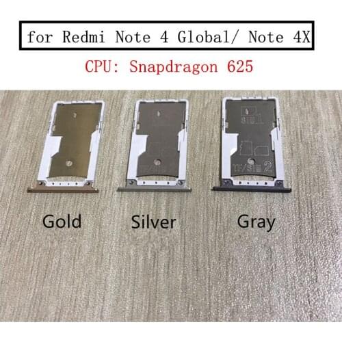 For Xiaomi Redmi Note 4 Global/ Redmi Note 4X 3GB 4GB Card Tray Holder SIM Card Micro SD Card Slot Adapter Replacement Repair Sp