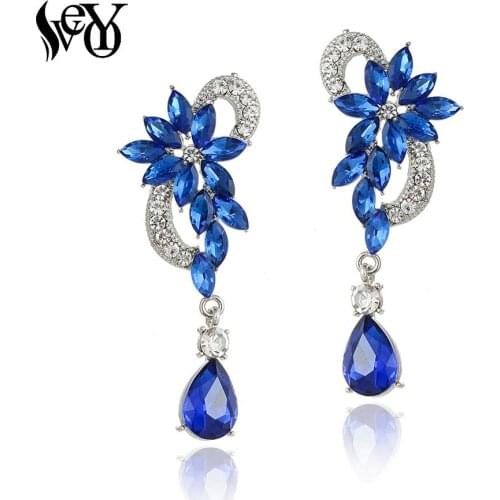 VEYO Elegant Symmetrical Butterfly Crystal Earrings Trendy bridal Earrings For Women Gift