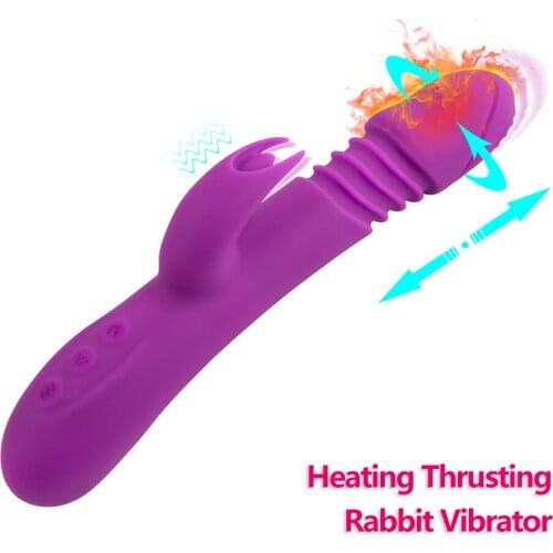 Erotic Sextoy Thrusting Rabbit Vibrator Waterproof Heating Dildo G Spot Clitoris Stimulator Sex Machine Adult Sex Toys for Woman