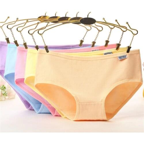 10-Pack Cotton Young Girl Underwear Candy Colors for Teenage Girls Briefs Kids Underwear Panties Pants Underpants 9-20T