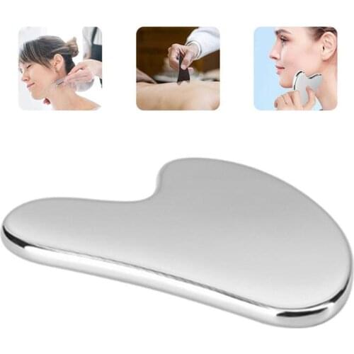 Stainless Steel GuaSha Scraping Massage Tool Heart Shaped Stainless Steel GuaSha Board Face Body Scraping Massage Tool
