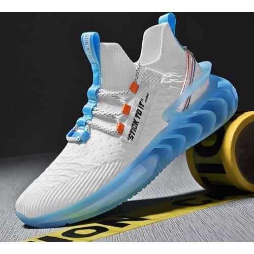 New Men Blade Sport Running Shoes Sock Sneakers Male Damping Jogging Shoes Trend Hollow Sole Non-slip Athletic Zapatillas Hombre