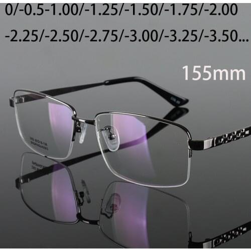 Evove Myopia Glasses Male 155mm Oversized 0 -0.5 -1.25 -1.75 -2.0 -2.25 Eyeglasses Frames Men Semi Rimless Big Face Large