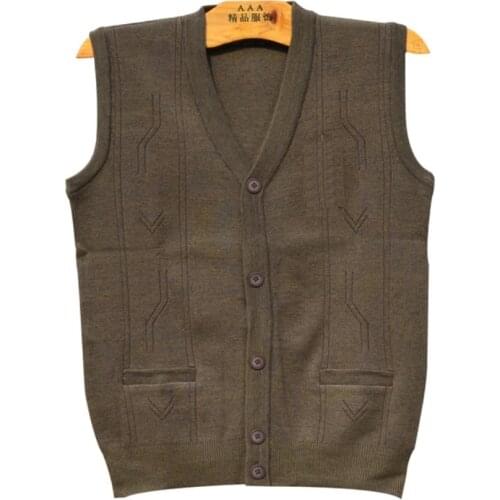 Fall winter plus sizes sweater vest mens sleeveless v neck knit jumper pullovers mens casual sweater coat with button