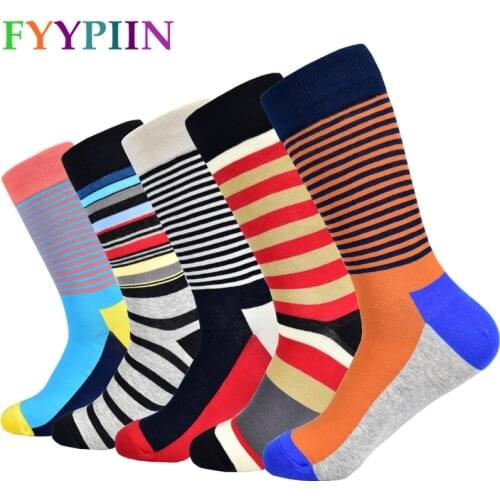 New mens socks classic casual striped socks fashion design mens cotton socks
