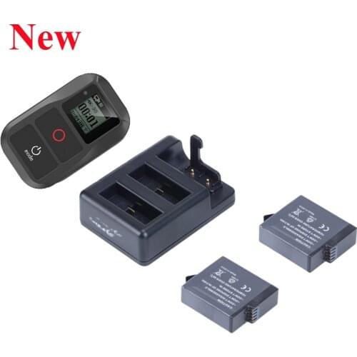 New Go Pro Hero 8 7 6 5 Smart Wifi Remote control +3 Way Batteries Charger +2pcs Battery For GoPro Hero 8 7 6 5 Black Accessores