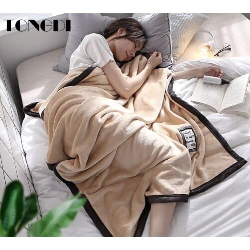 TONGDI Throw Blanket Super Soft Warm Elegant Fannel Small Blanket Decor For Sleep Children Office Winter Couch Cover Bed Sofa