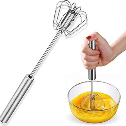 Semi-automatic Egg Beater Egg Whisk Manual Hand Mixer Self Turning Egg Stirrer Kitchen Accessories Egg Tools 304 Steel