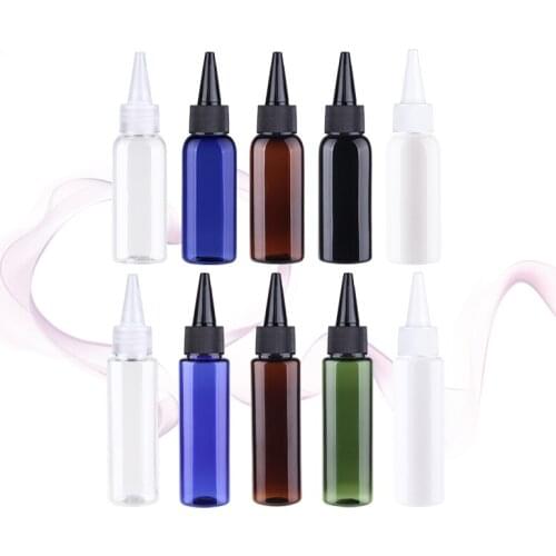 30ml x 50 Empty Plastic Container With Pointed Mouth Lids Black E Liquid PET Bottles Small Travel Cosmetic Lotion Bottle