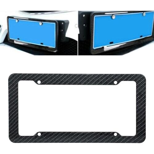 License Plate Frame Black Carbon Fiber / Transparent Rear Accessories Protector Number Car Cover Plate Bracket For Front B3L8