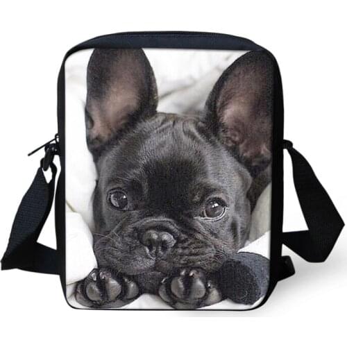 Shoulder Messenger Bags Women 3D French Bulldog Printing Handbags for Women Mini Size Kindergarten Bagpack Girls Book Bag