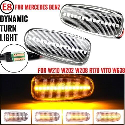 2 Pieces Led Dynamic Side Marker Turn Signal Light Sequential Blinker Light For Mercedes BENZ W210 W202 W208 R170 Vito W638