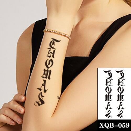 Waterproof Temporary Tattoo Sticker Black Sanskrit Design Fake Tattoos Flash Tatoos Arm Hand Chest Neck Body Art for Women Men