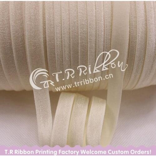 High quality 100 yards 3/8" solid non-fold over elastic #820 Candlelight , welcome custom printed
