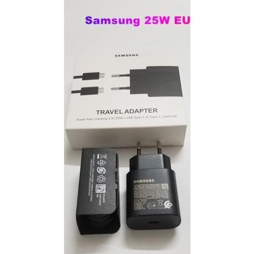 25W EU Samsung Note20 Ultra Charger Super Fast Charging Power Adapte For Galaxy S21+5G S20 FE S20U S21U Note20U Note10+ Z Fold2