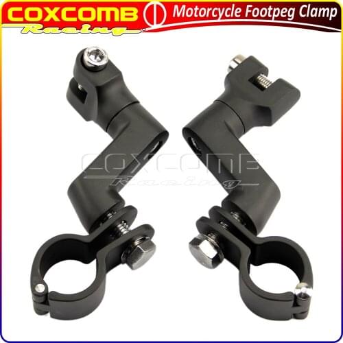 Universal Motorcycle Black 25/32/38mm Engine Guards Longhorn Offset Pegs Footrest Mount Clamps Kit For Kawasaki Yamaha BMW