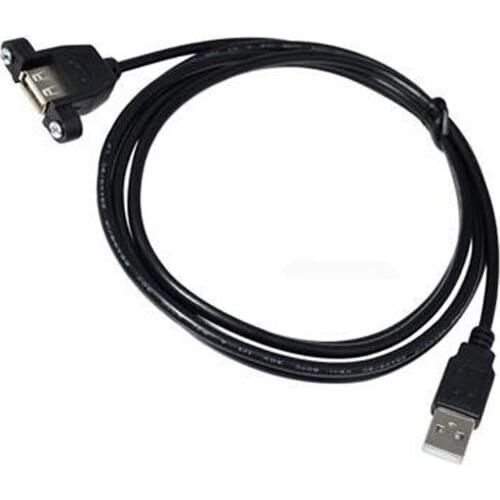 1.5m USB 2.0 A female socket panel mount to USB A male plug extension cable