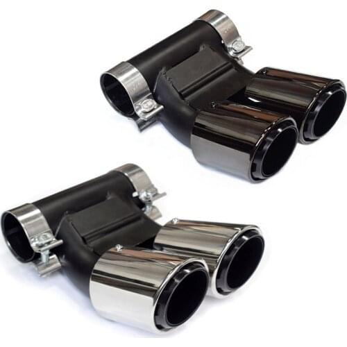 1 pair stainless steel exhaust tip for 2016+ 718 Boxster Cayman muffler tip silver black tailpipe car exhaust