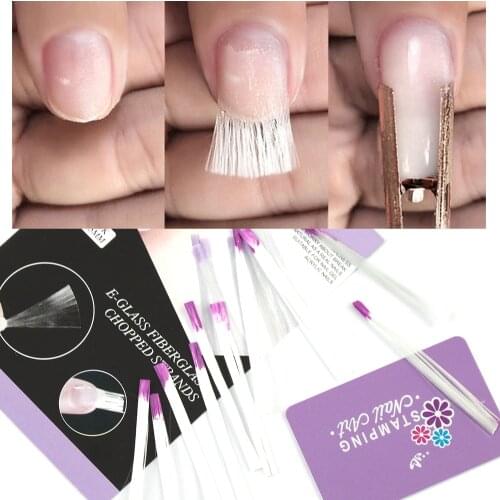 10Pcs/Set Nail Extension Fiber Nail Acrylic Tips Professional Nail Art Fiberglass Nails Building Gel DIY Manicure Tools