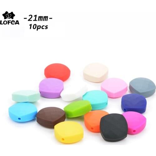 LOFCA 10pcs/lot Quadrate Silicone Teething Beads For Long Silicone Necklace Women Loose Silicone Beads Teething Toy For Baby