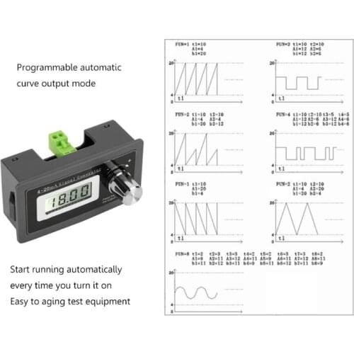2-wire 4-20mA Current Loop Signal Generator Panel-mounted Current Transducer Support 2,3,4 wires