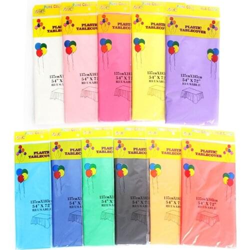 2pcs Environmentally friendly disposable plastic tablecloth party wedding Birthday Party Table Cover Rectangle Desk Cloth Decor