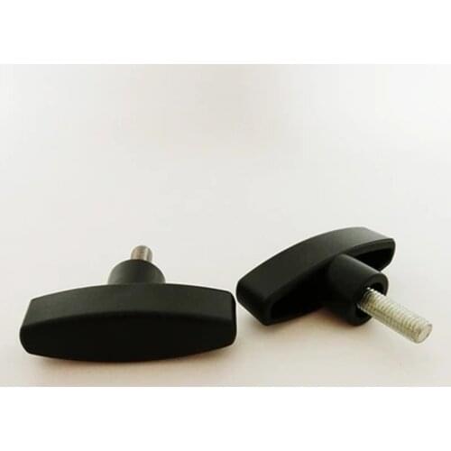 2Pcs M8 Carbon Steel One word Plastic head Hand screws T shape Rubberiz fastener handle Screw bolt 16mm-70mm L