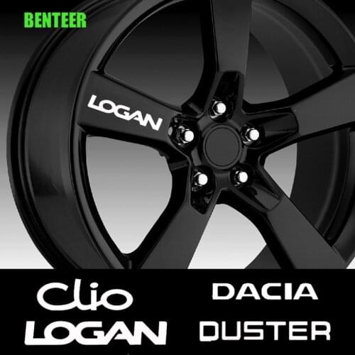 4pcs Car Wheel Rim Decal Sticker Renault Decia Clio ZOE duster Megane TWINGO Logan KADJAR Car tyling