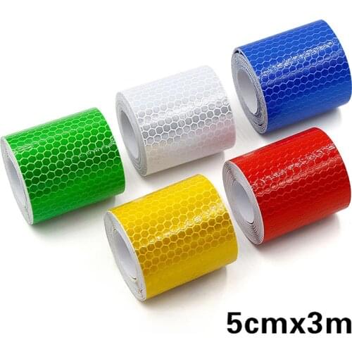 5CMX3M Car Reflective Tape Sticker Safety Mark Warning Strips Self Adhesive Reflector Protective Tape Film Motocycle Car Styling