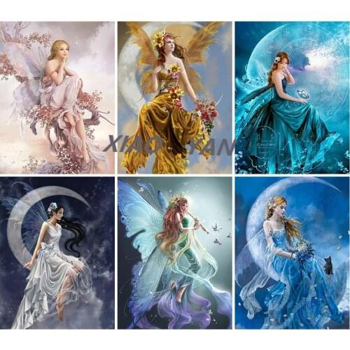 5D DIY Diamond Painting Butterfly Fairy Cross Stitch Kits Full Drill Diamond Embroidery Mosaic Picture Rhinestones Home Decor