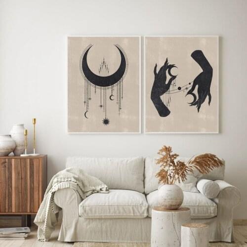 Abstract Minimalism Moon Phases Witch Art Prints Living Room Gallery Boho Decorative Canvas Paintings