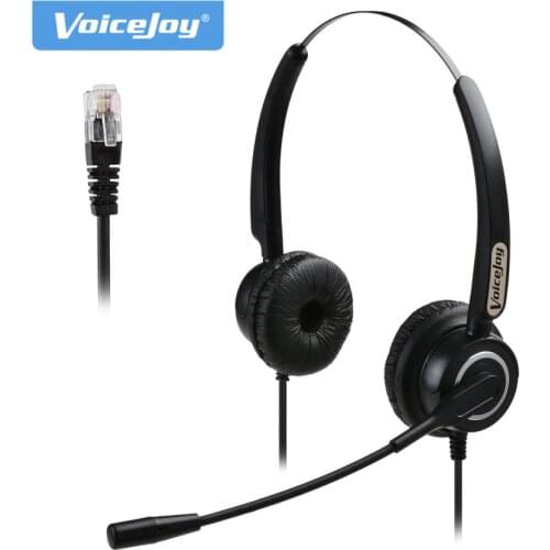 Free shipping Binaural RJ9/RJ11 headset with microphone Noise canceling phone headphones call center headset for Aastra Nortel