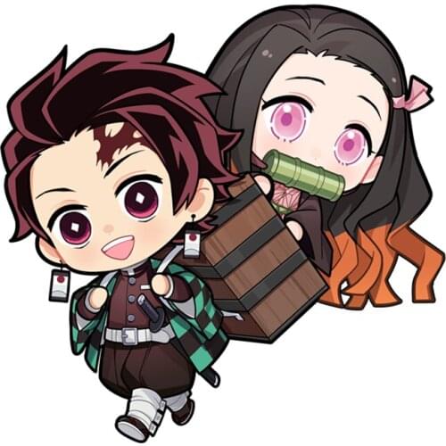 Demon Slayer Nezuko Kamado colored car stickers for volkswagen bmw e46 bmw e90 passat b6 car sticker automobile car accessories