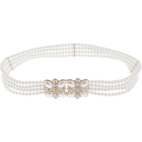 Stretch Belt Womens Decorative Beaded Belt Bridal Sash Waist Belt Waistbelt for Dresses