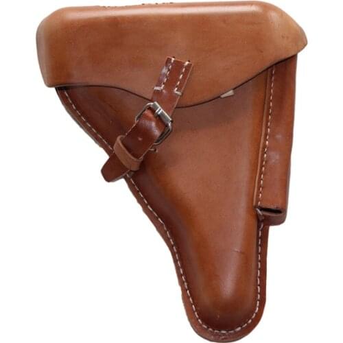 WWII WW2 GERMAN ARMY ELITE OFFICER BROWN LEATHER LUGER P08 HARDSHELL HOLSTER WORLD WAR II SOLDIER MILITARY WAR EQUIPMENT