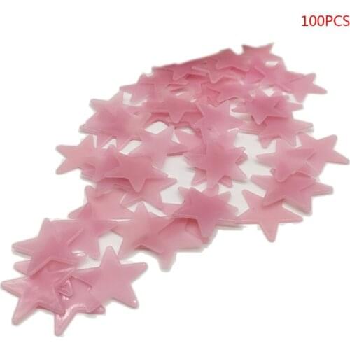 100Pcs/bag Kids Bedroom Fluorescent Stars Wall Stickers DIY Luminous Art Decal Murals for Teens Children Baby Room Nursery