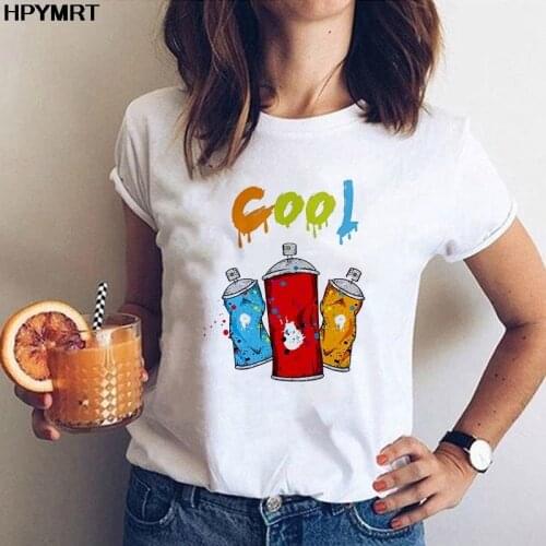 New Summer Womens T-shirt Cool Drink Printed Tshirt Harajuku Graphic Aesthetic Casual 90s Tee Tops Fashion T shirt Female suit
