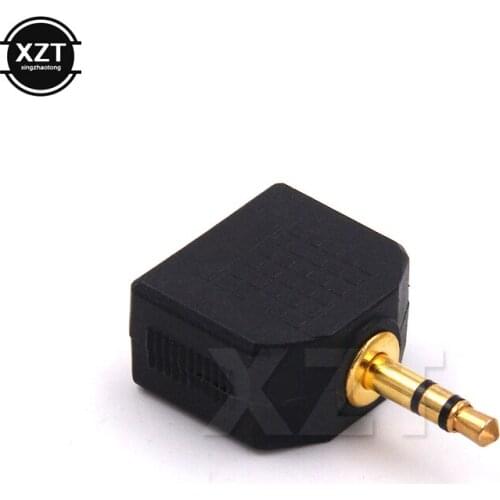 Hot sale 1 pc 3.5mm Jack 1 to 2 Double Earphone Headphone Y Splitter Cable Adapter Plug For computer for phone for MP3