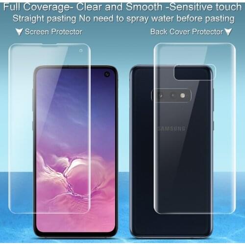 Imak Hydrogel III For SS Galaxy S10 Plus S10E 2PCS Rear Screen Protector Front Back Full Coverage Soft Protective Film Not Glass