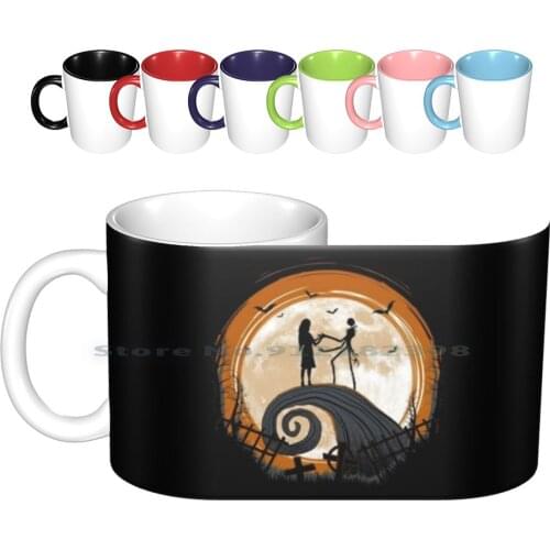 Love Before Christmas Ceramic Mugs Coffee Cups Milk Tea Mug Ghost Dog Shock Barrel City Of Halloween Cheshire Nightmare Before
