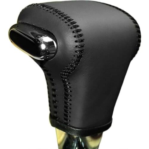 Leather Car Gear Head Shift Collars Cover for Volkswagen Golf 6 Passat Tiguan Touran Polo Automatic Gear Shift Knob Case