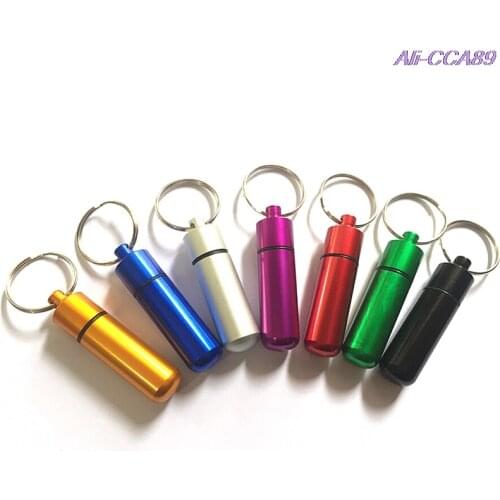 Mini Survival Waterproof Pills Box Drug Container Aluminum Medicine Bottle Key chain Portable Outdoor Pills Storage Holder Tank