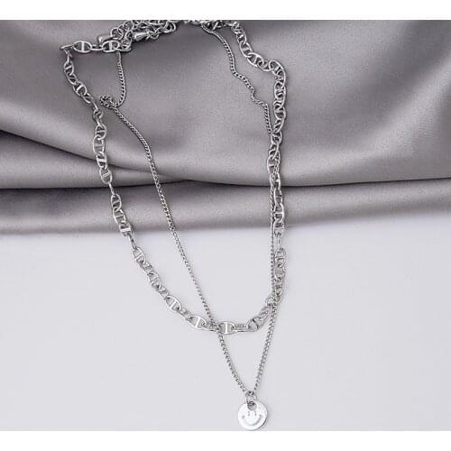 Multiple Multi Layed Metal Heart Pendant Necklaces for Women Gold Color Alloy Geometric Chain Pearl Chokers Necklace Dropship