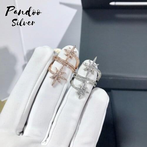 Fashion Charm Sterling Silver Copy 1:1 Replica,Double Meteorites Silver Ring For Women Jewelry Gift With Logo