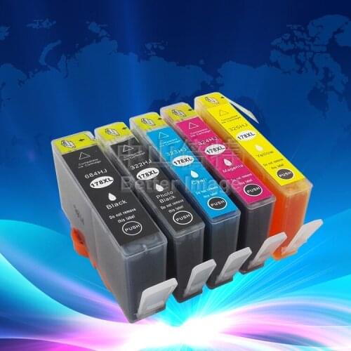 INK WAY 5 Color 1 set for HP178XL for 684HJ 322HJ 323HJ 324HJ 325HJ for HP5510 B110D C410C C310B